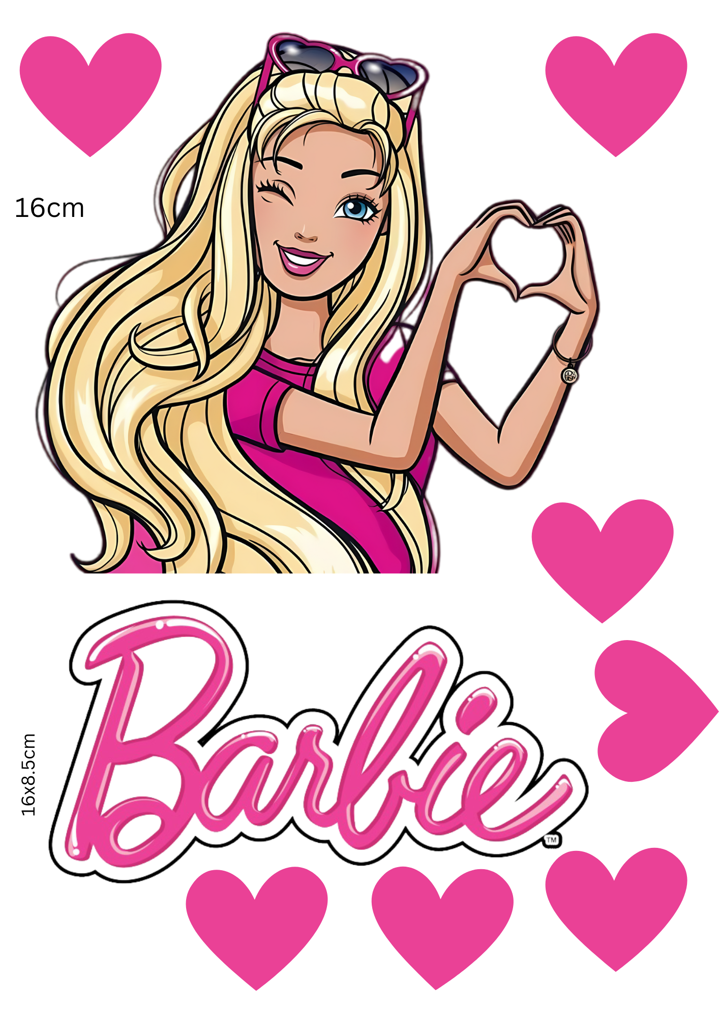 BARBIE Themed A4 Icing Sheet Cake Toppers For Birthday Party