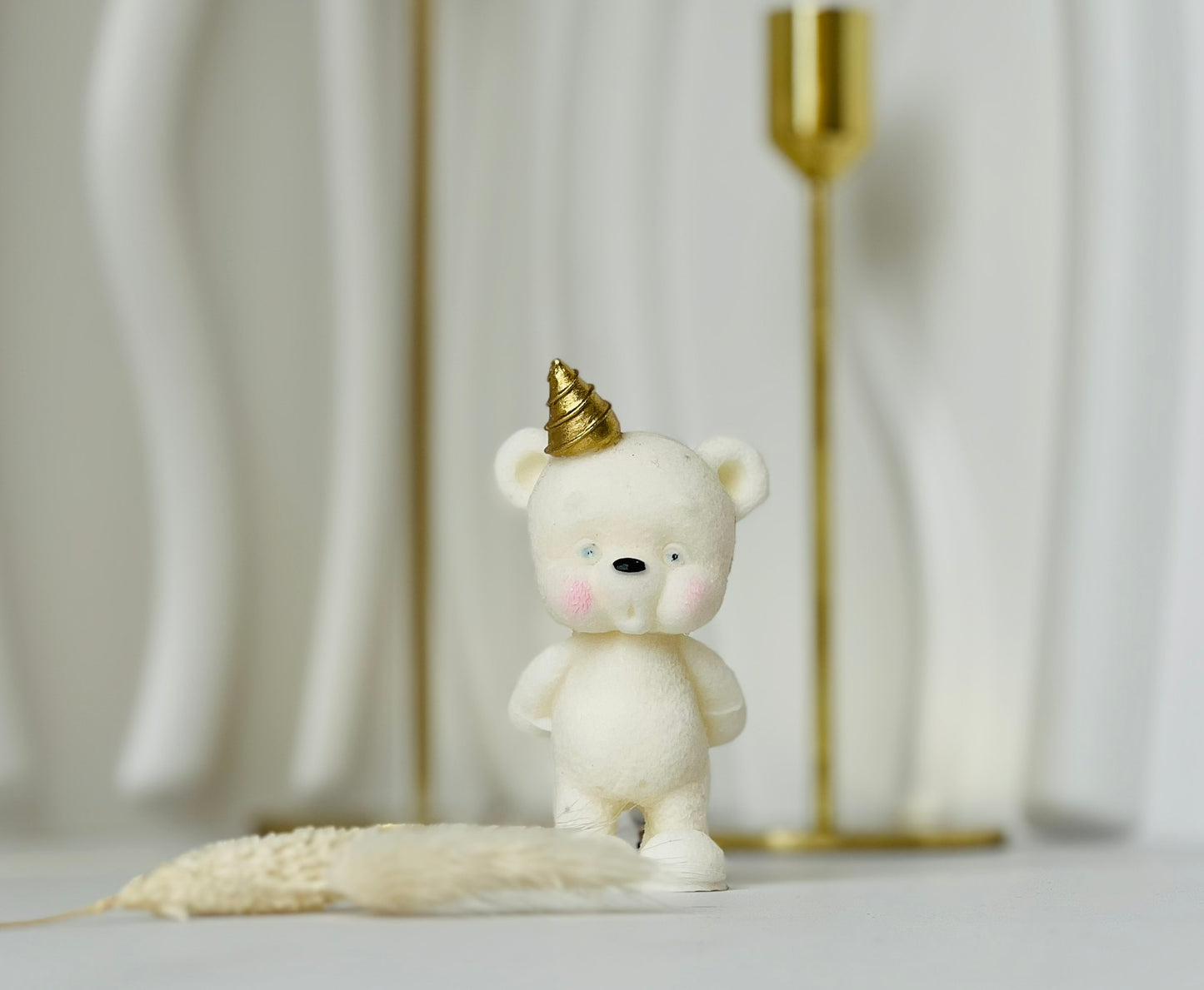 Edible Teddy Bear Cake Topper. White Colour. Candy Melts - Chocolate