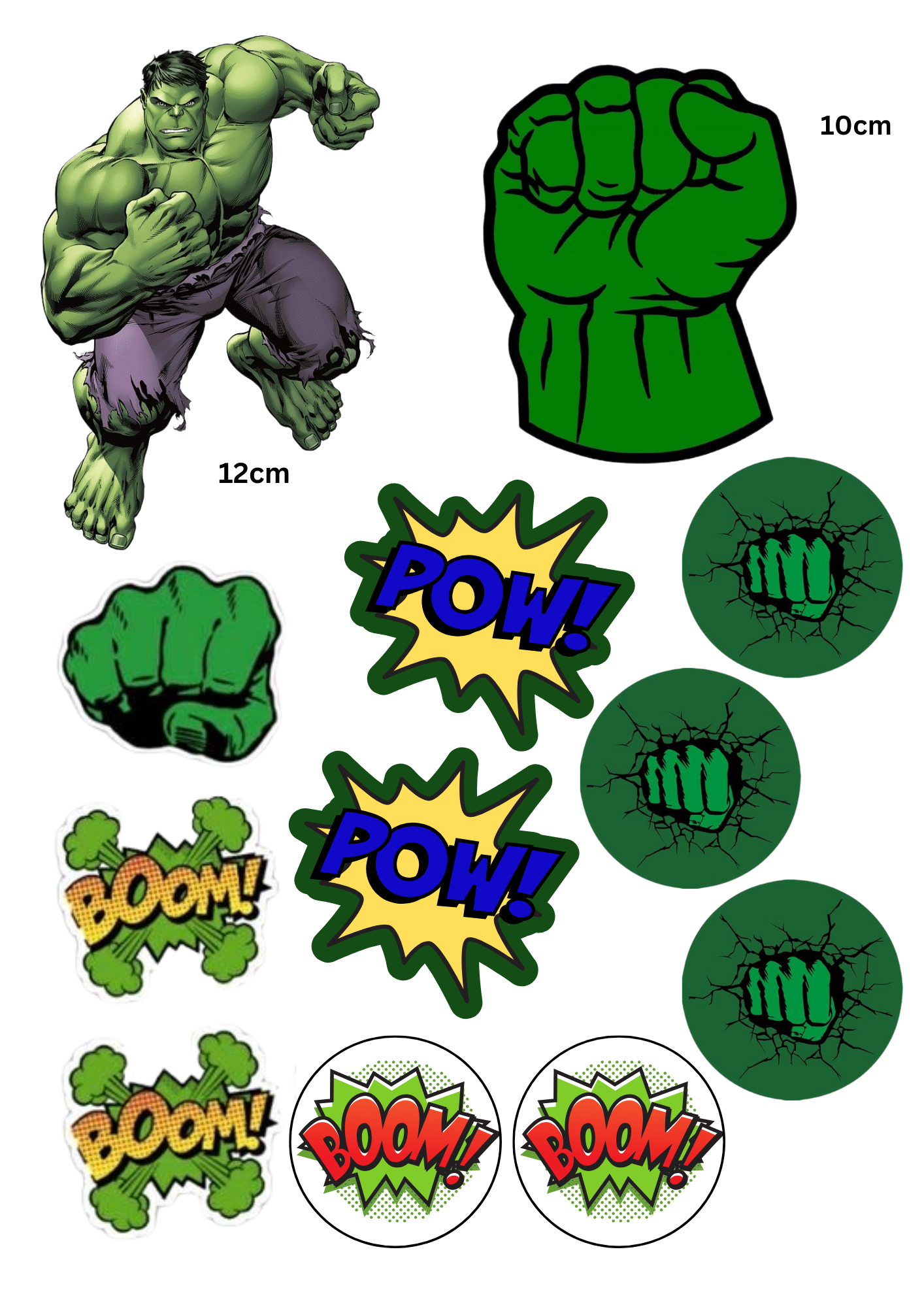 HULK  Unpersonalised edible Cake  toppers A4 Icing Sheet