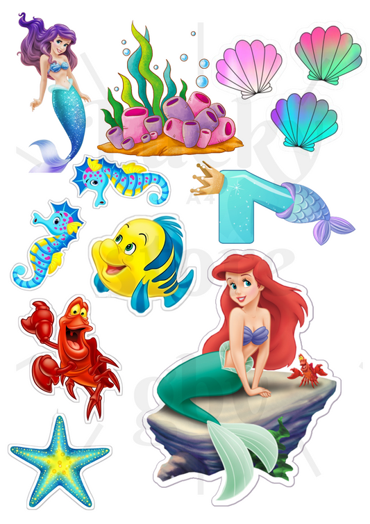 Ariel The Little Mermaid Edible Cake Decor A4 Icing Sheet