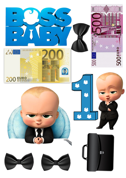 BOSS BABY  edible Cake toppers A4 Icing. Baby Boss Is One