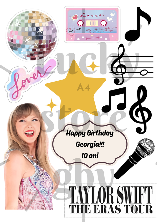 Taylor Swift Cake Topper Bundle. A4 Premium Edible Icing Sheet